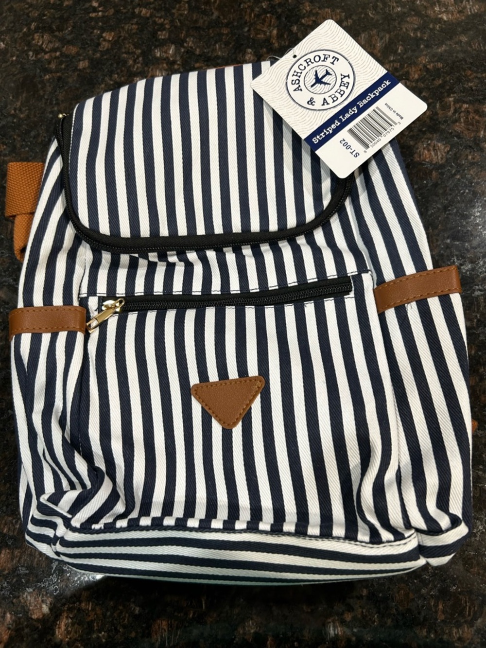 Ashcroft & Abbey Blue and White Backpack
